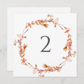 Cartes Pour Fêtes Annuelles Numéro de tableau bordure florale (Devant / Derrière)