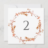 Cartes Pour Fêtes Annuelles Numéro de tableau bordure florale (Devant)