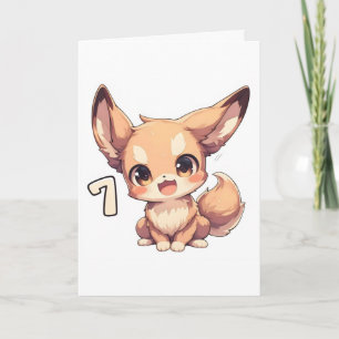 Cartes Pour Fêtes Annuelles Numéro Sept Anime Animal Mignon