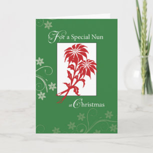 Cartes Pour Fêtes Annuelles Nun, Poinsettias de Noël