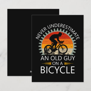 Cartes Pour Fêtes Annuelles N'undermettez jamais un vieil homme à vélo
