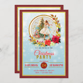 Cartes Pour Fêtes Annuelles Nutcracker Ballet Ballerina - Christmas Party (Devant / Derrière)