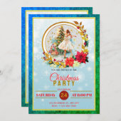 Cartes Pour Fêtes Annuelles Nutcracker Ballet Ballerina - Christmas Party (Devant / Derrière)