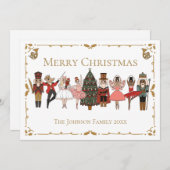Cartes Pour Fêtes Annuelles Nutcracker Ballet Joyeux Noël (Devant / Derrière)