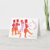 Cartes Pour Fêtes Annuelles Nutcracker Ballet Rose Amusant Aquarellé (Devant)
