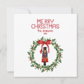 Cartes Pour Fêtes Annuelles Nutcracker Bow élégante coquette Joyeux Noël (Devant)