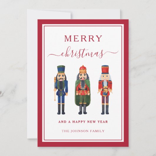 Cartes Pour Fêtes Annuelles Nutcracker mignon Joyeux Noël (Devant)