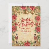 Cartes Pour Fêtes Annuelles Nutcracker Poinsettia Noël (Devant)