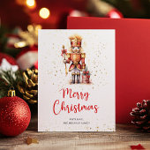 Cartes Pour Fêtes Annuelles Nutcracker Red Gold Joyeux Noël