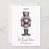 Cartes Pour Fêtes Annuelles Nutcracker rétro blanc simple Noël (Devant)