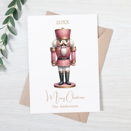 Cartes Pour Fêtes Annuelles Nutcracker rose blanc