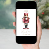 Cartes Pour Fêtes Annuelles Nutcracker rose blanc