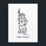 Cartes Pour Fêtes Annuelles NYC Noël Hanoukka Statue de la Liberté<br><div class="desc">Postcard présente une illustration originale d'un repère classique de NYC "habillé" pour la saison des fêtes. Parfait pour envoyer des voeux de Noël ou d'Hanoukka ! Ne vois-tu pas ce que tu cherches ? Vous avez besoin d'aide pour la personnalisation ? Contactez Rebecca pour avoir quelque chose conçu pour vous....</div>