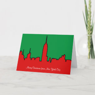 Cartes Pour Fêtes Annuelles NYC Skyline: ESB Christmas Silhouette
