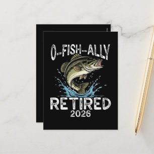 Cartes Pour Fêtes Annuelles O-Fish-Ally Retraité 2026 Humour Drôle