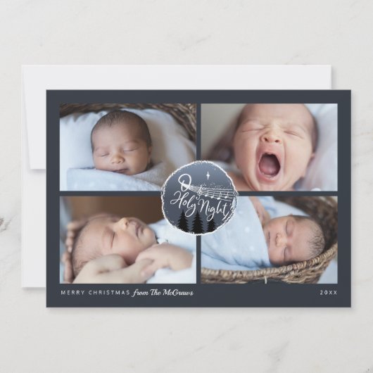 Cartes Pour Fêtes Annuelles O Holy Night 4 Photo Collage Noël (Devant)