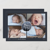 Cartes Pour Fêtes Annuelles O Holy Night 4 Photo Collage Noël (Devant / Derrière)