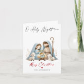 Cartes Pour Fêtes Annuelles O Holy Night Christmas Nativité Scene Famille Phot (Devant)