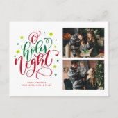 Cartes Pour Fêtes Annuelles O Holy Night Fun Script 2 Photo Collage (Devant)