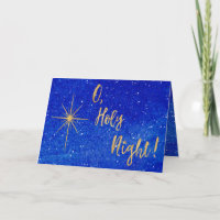 O Holy Night Gold Star Blue Religieux