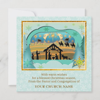 Cartes Pour Fêtes Annuelles Ô nuit sainte Nativité Église religieuse Vacances