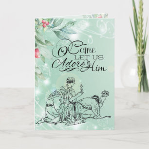 Cartes Pour Fêtes Annuelles Ô venez adorons-le Trois Sages Noël