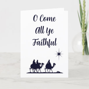 Cartes Pour Fêtes Annuelles Ô venez tous fidèles Minimaliste