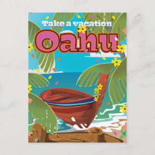 Cartes Pour Fêtes Annuelles Oahu poster de voyage de vacances