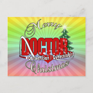 CARTES POUR FÊTES ANNUELLES OBSTÉTRICIEN / GYNÉCOLOGUE MÉDECIN DE NOËL