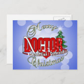 CARTES POUR FÊTES ANNUELLES OBSTÉTRICIEN / GYNÉCOLOGUE MÉDECIN DE NOËL (Devant / Derrière)