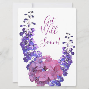 Cartes Pour Fêtes Annuelles Obtenez bien bientôt joli violet fleuri belle fun