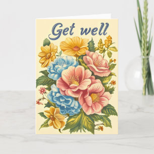 Cartes Pour Fêtes Annuelles Obtenez de bonnes fleurs rétro