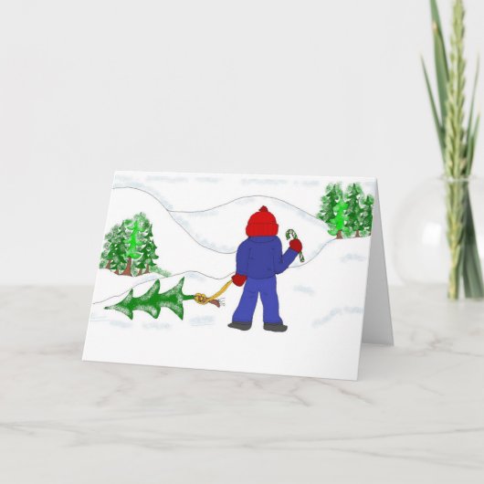 Cartes Pour Fêtes Annuelles Obtenir l'arbre de Noël (Devant)