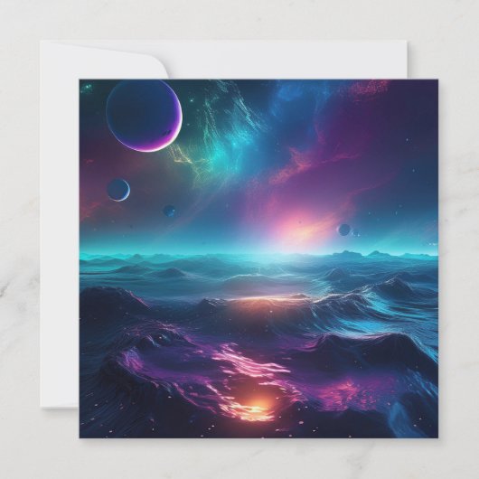 Cartes Pour Fêtes Annuelles Océan IA (Devant)