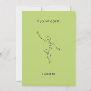 Cartes Pour Fêtes Annuelles Octobre Anniversaire Danser Squelette - Vert