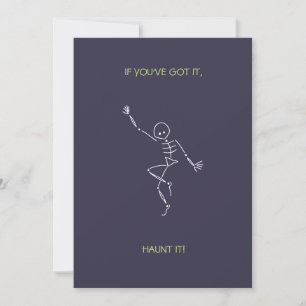 Cartes Pour Fêtes Annuelles Octobre Anniversaire Danser Squelette - Violet