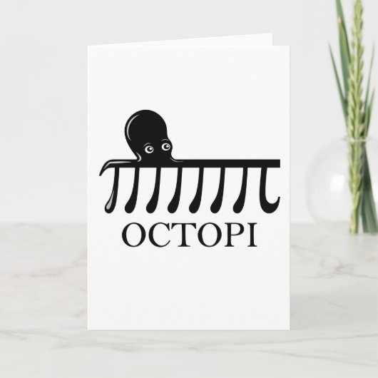 Cartes Pour Fêtes Annuelles Octopi - Funny Pi Octopus Math (Devant)