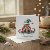 Cartes Pour Fêtes Annuelles Octopus Christmas Joy, coutume