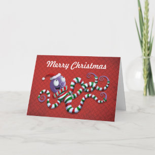 Cartes Pour Fêtes Annuelles Octopus de Noël à rayures