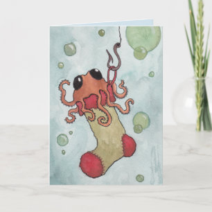 Cartes Pour Fêtes Annuelles Octopus et stockage de Noël