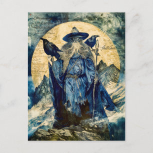 Cartes Pour Fêtes Annuelles Odin le Borgne avec ses deux corbeaux