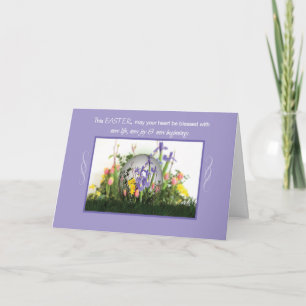 Cartes Pour Fêtes Annuelles Oeuf de bénédictions de Pâques en fleurs,