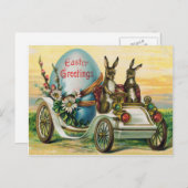 Cartes Pour Fêtes Annuelles Oeuf de lapin de Pâques Daisy (Devant / Derrière)