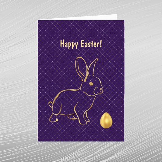 Cartes Pour Fêtes Annuelles Oeuf de lapin d'or de Pâques