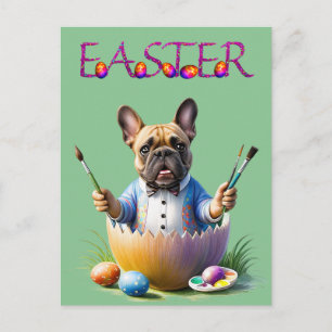 Cartes Pour Fêtes Annuelles Œuf de Pâques Bouledogue Français