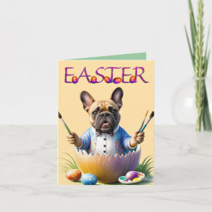 Cartes Pour Fêtes Annuelles Œuf de Pâques Bouledogue Français Bouledogue Franç