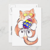 Cartes Pour Fêtes Annuelles Oeuf de Pâques capturé par Kitten (Devant / Derrière)