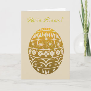 Cartes Pour Fêtes Annuelles Oeuf de Pâques d'or