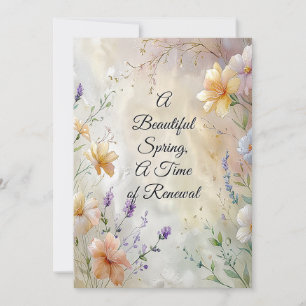 Cartes Pour Fêtes Annuelles Œuf de Pâques Floral - Élégant Printemps Pastel
