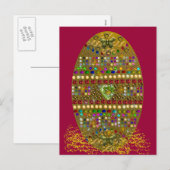Cartes Pour Fêtes Annuelles Oeuf de pâques orné de bijoux (Devant / Derrière)